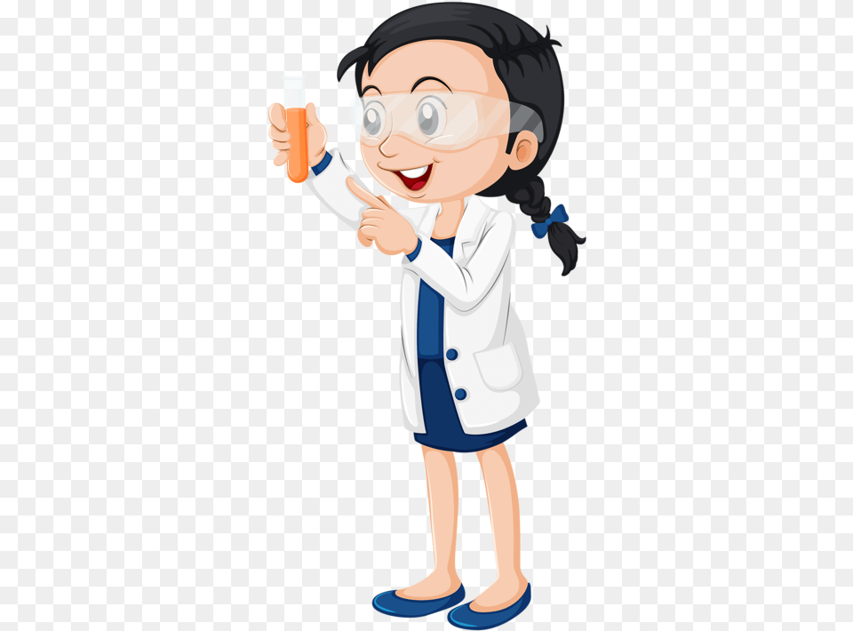 Clipart Hospital Secretary Female Scientist Cartoon, Baby, Clothing, Coat, Person Png Image