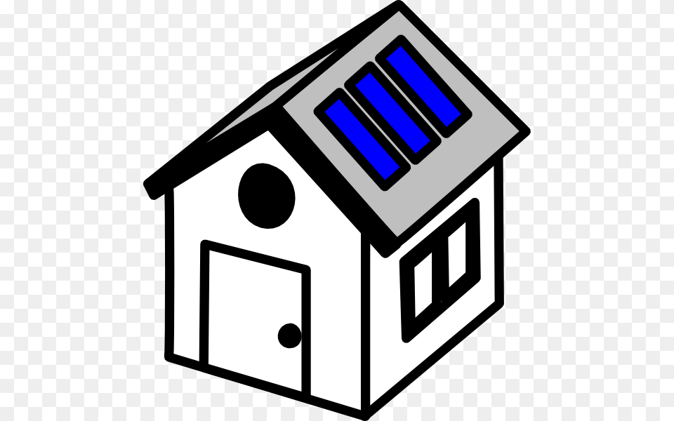 Clipart Houses Driveway House With Solar Panels Clipart, Dog House, Gas Pump, Machine, Pump Png