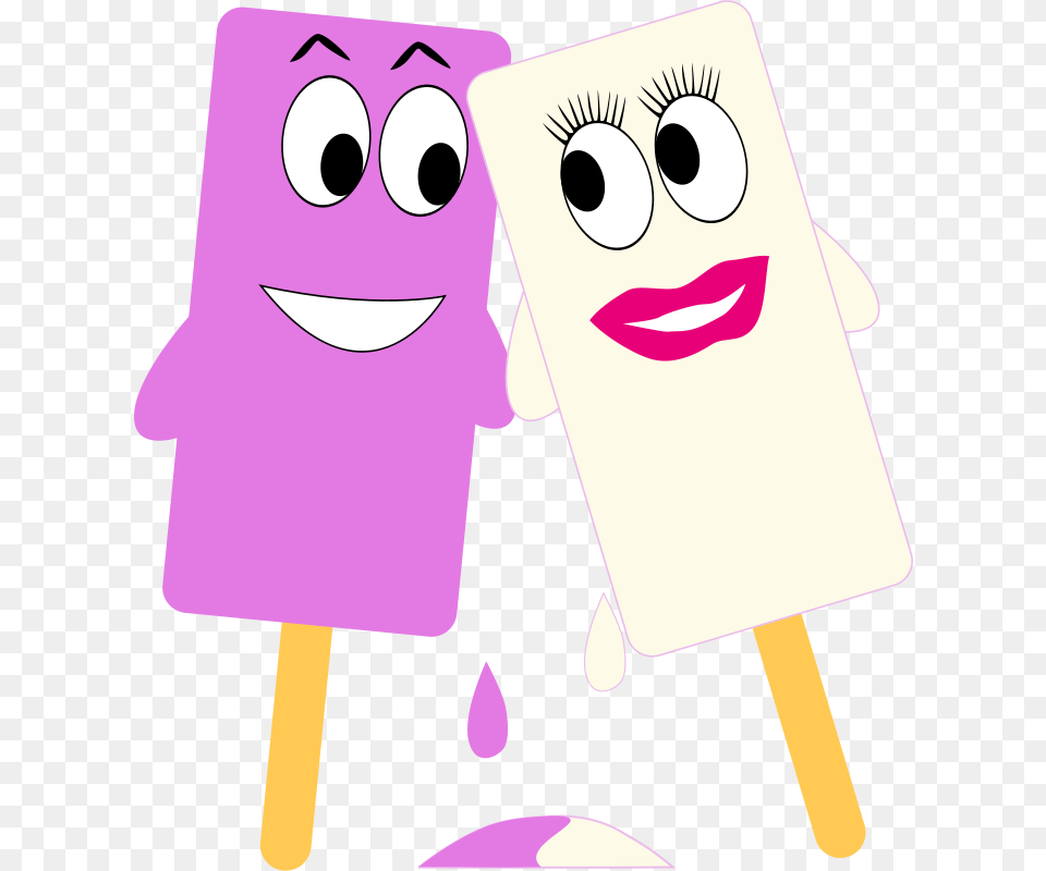 Clipart Ice Cream Girl And Boy In Love Palomaironique, Food, Ice Pop, Face, Head Free Png Download