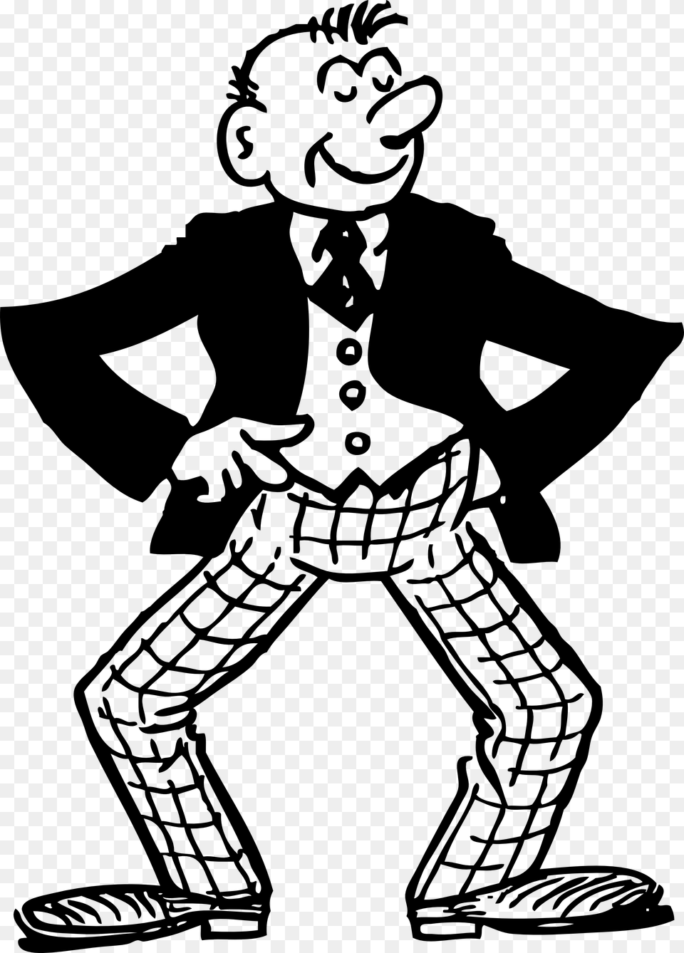Clipart Illustration Of A Cartoon Retro Man Cartoon Guy Black And White, Book, Comics, Person, Publication Free Png Download
