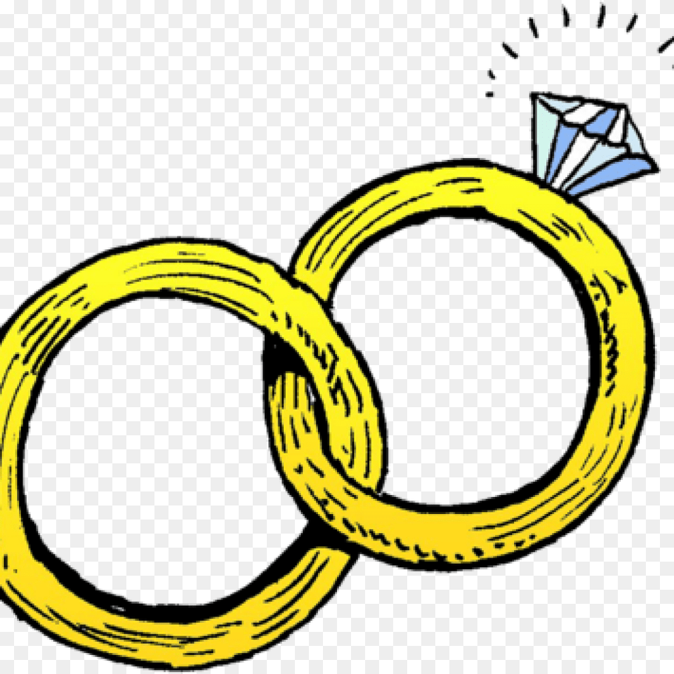 Clipart Illustration Of Two Gold Bridal Wedding Rings Resting, Knot Free Transparent Png