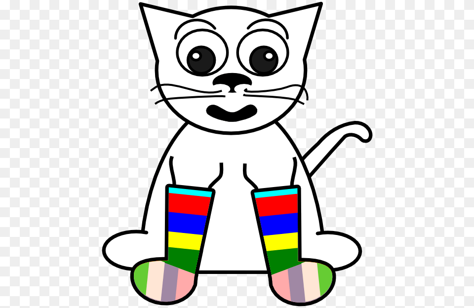 Clipart Info Rainbow Cat Black And White, Elf, Face, Head, Person Png Image