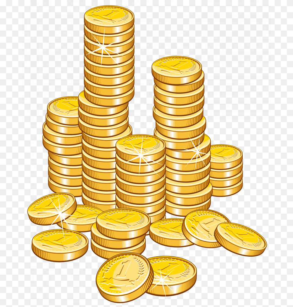 Clipart Jokingart Com Transparent Background Gold Coins Clipart, Treasure, Coin, Money, Dynamite Free Png