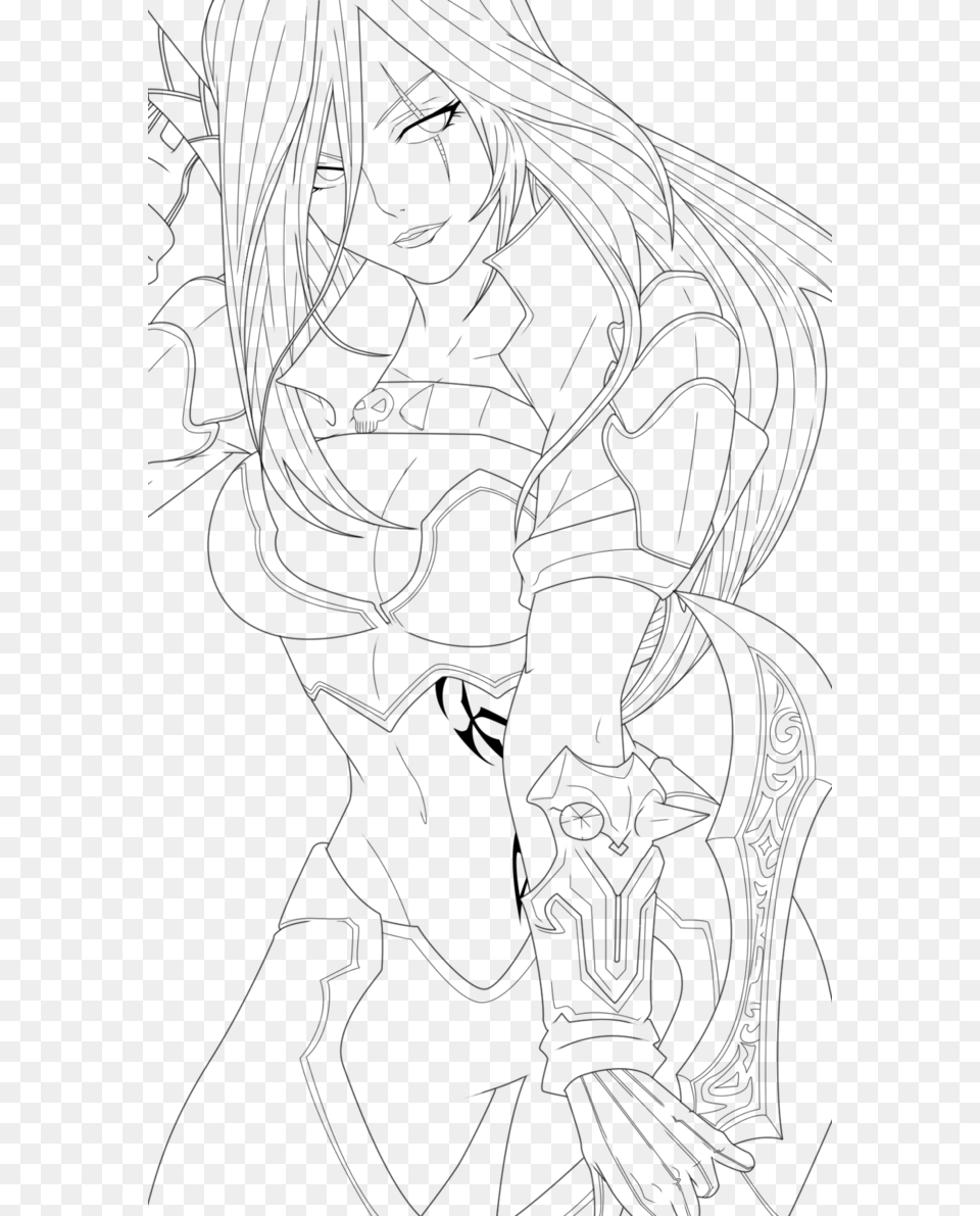 Clipart Katarina Of Legends Lineart By Swanartstudio League Of Legends Lineart, Gray Free Transparent Png