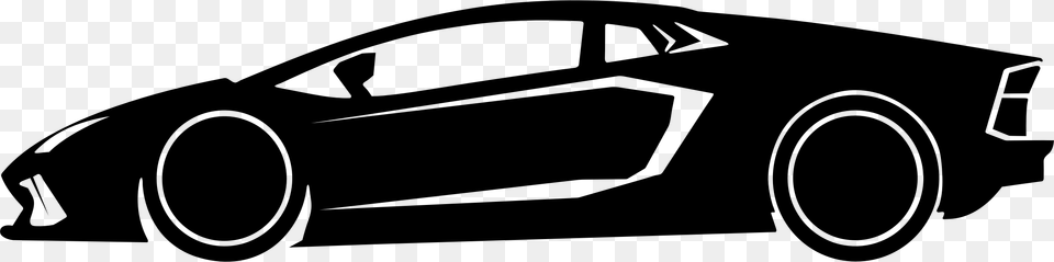 Clipart Lamborghini Black And White, Gray Png Image