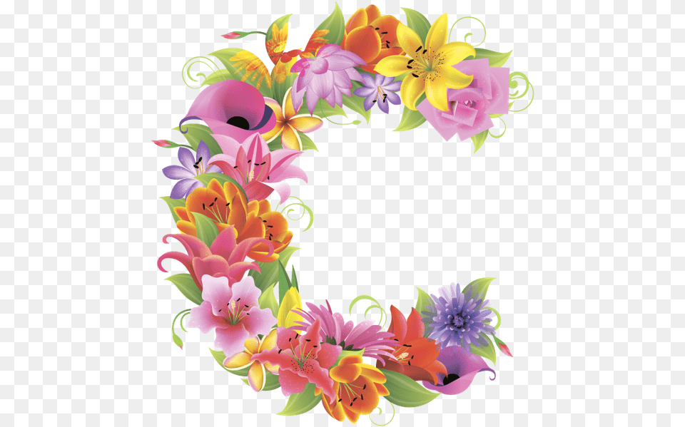 Clipart Letters Floral Transparent C Letter In Flowers, Art, Floral Design, Flower, Flower Arrangement Free Png Download
