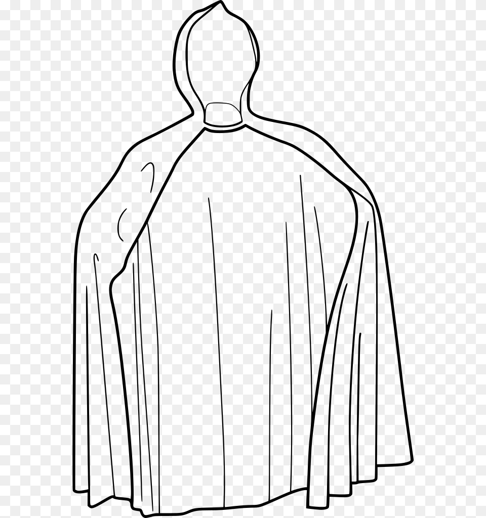 Clipart Library Cape Vector Cloth Cloak Clipart Black And White, Gray Free Png