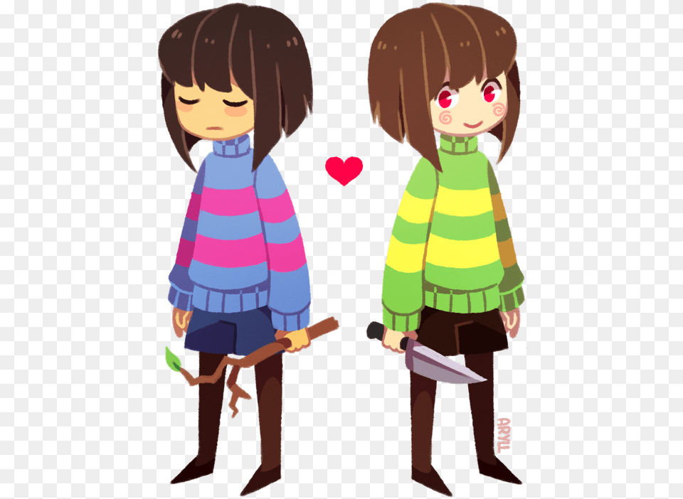Clipart Library Frisk Cute Undertale Characters Frisk And Chara, Baby, Publication, Person, Girl Png Image