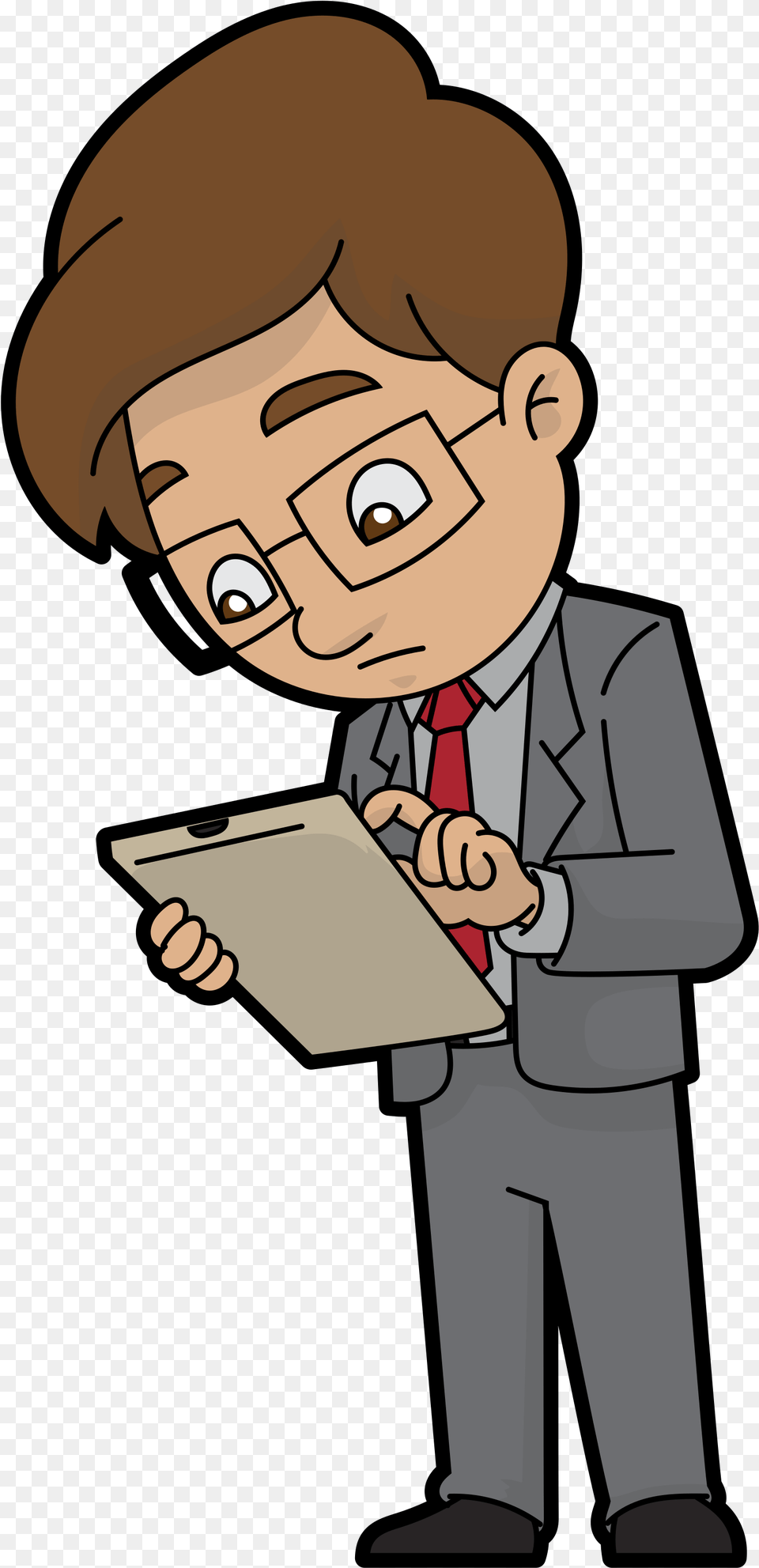 Clipart Library Library File A Curious Cartoon Transparent Cartoon Businessman Man, Baby, Person, Reading, Face Free Png Download