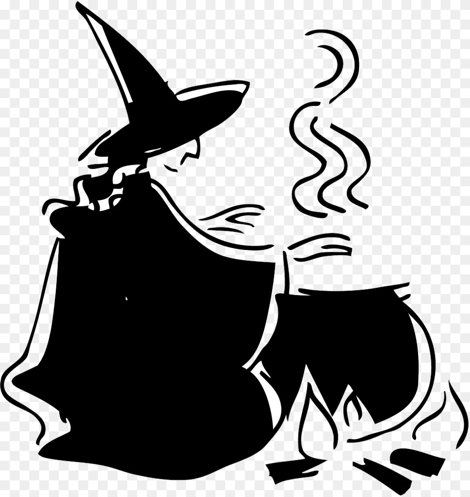 Clipart Library Stock Scary Halloween Witchcraft Clip Witch Cauldron, Stencil, Baby, Person, Book Free Png Download