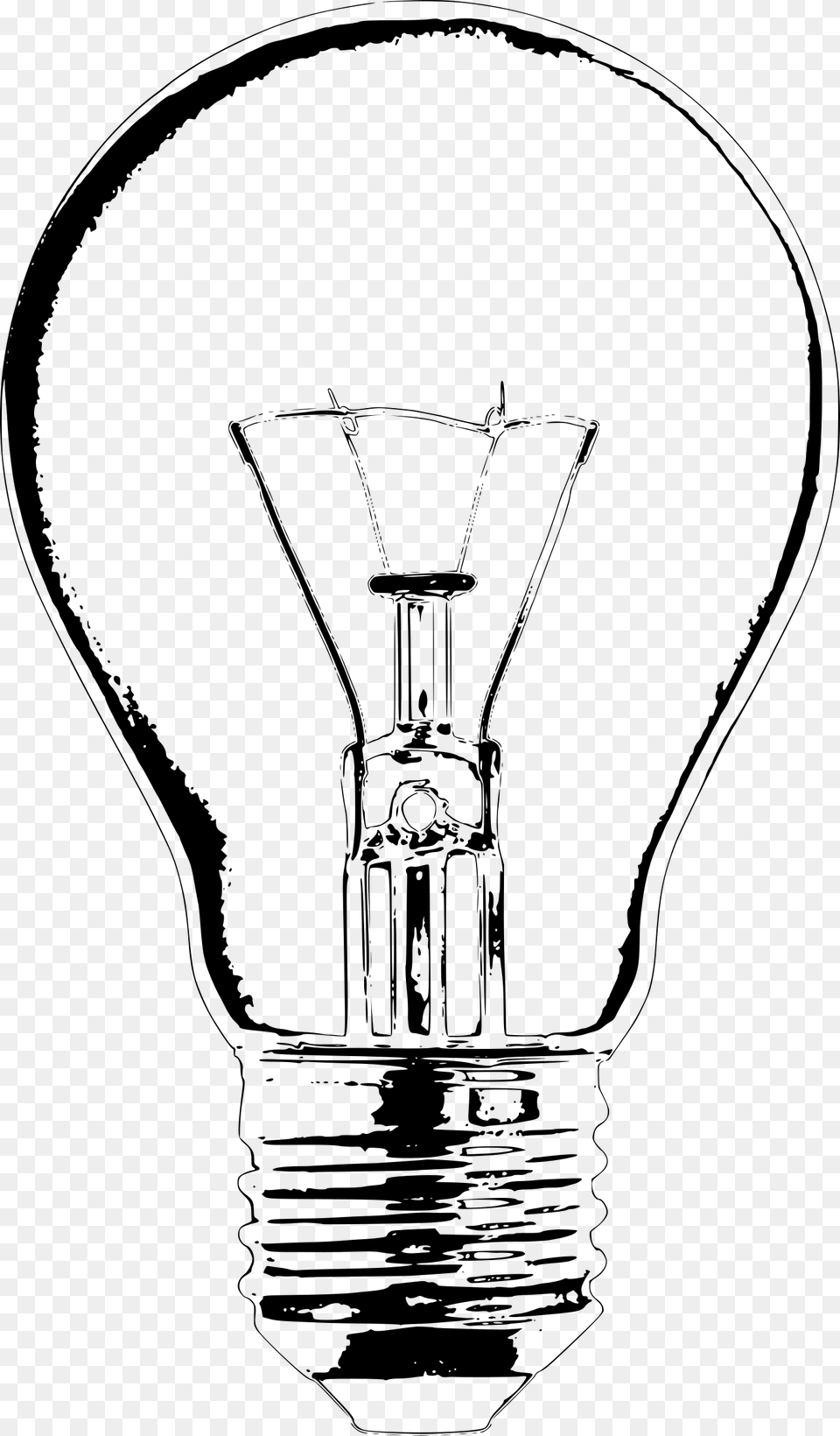 Clipart Lightbulb 04 Edison Light Bulb Sketch, Gray Png Image