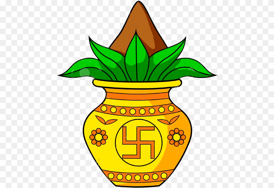 Clipart Logo Kalash Drawing Of Akshay Tritiya, Jar, Plant, Planter, Potted Plant Free Png Download