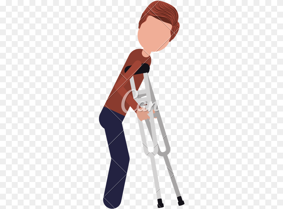 Clipart Man Crutch Icon Man Using Crutches, Photography, Person, Face, Head Free Png Download