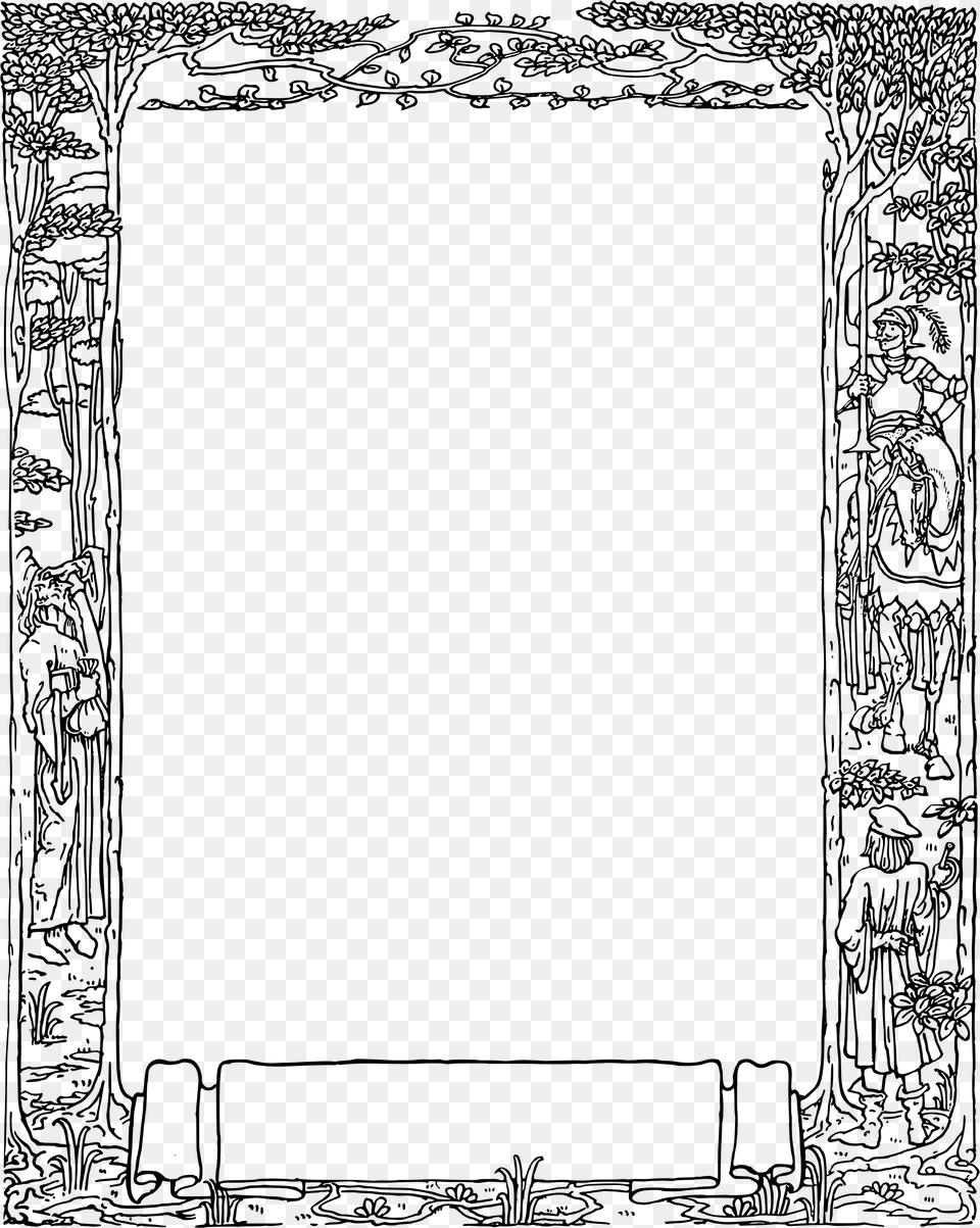 Clipart Medieval Border, Gray Free Transparent Png