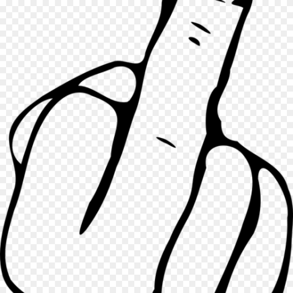 Clipart Middle Finger Clipart, Gray Free Transparent Png