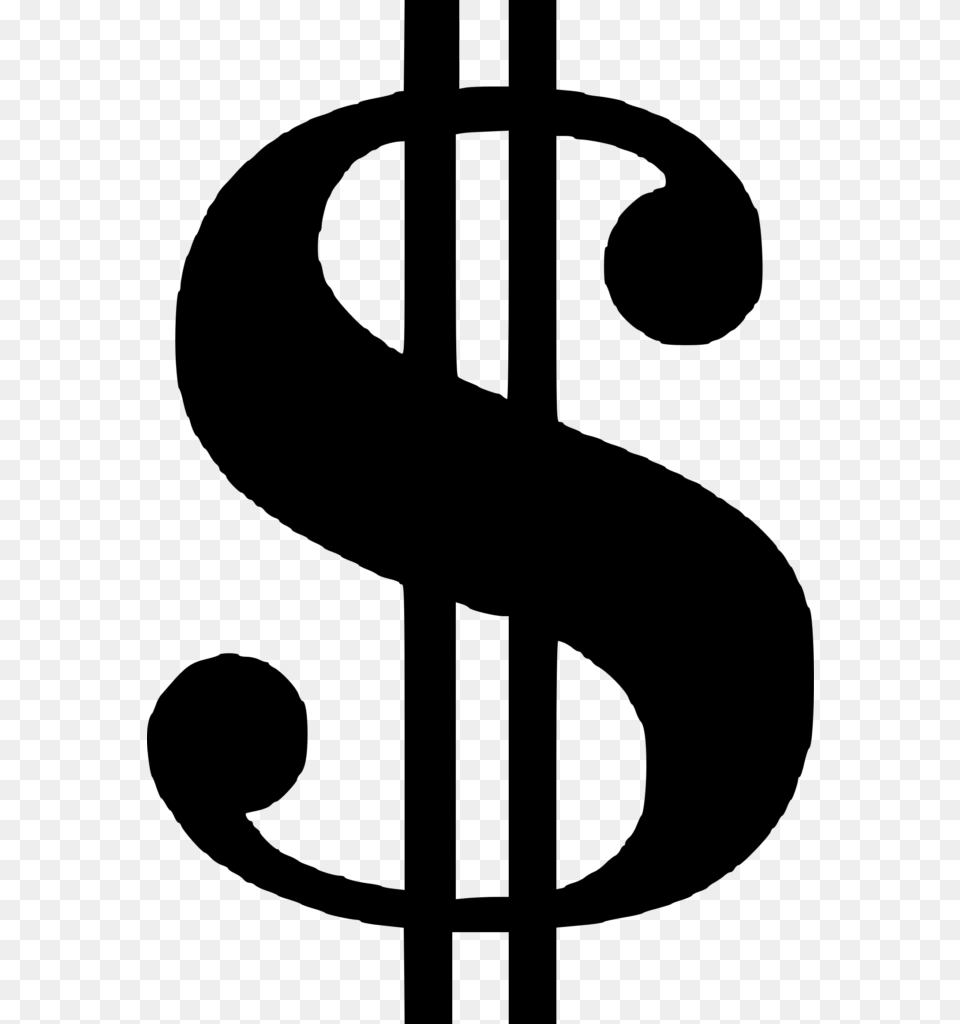 Clipart Money Sign Dollar, Gray Png