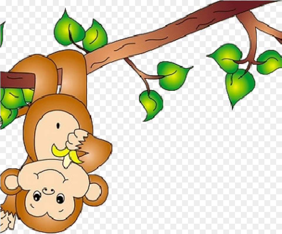 Clipart Monkey 10 Cross Black And Monkey On Tree Clipart, Plant, Food, Fruit, Produce Png