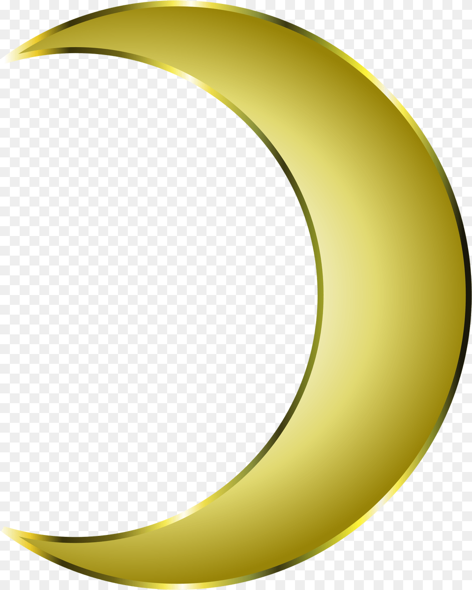 Clipart Moon Crescent Shape Golden Crescent Moon, Astronomy, Nature, Night, Outdoors Free Png