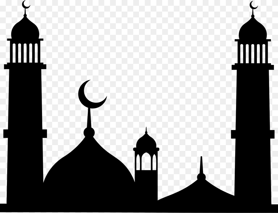 Clipart Mosque Silhouette Silhouette Of A Mosque, Gray Free Png Download