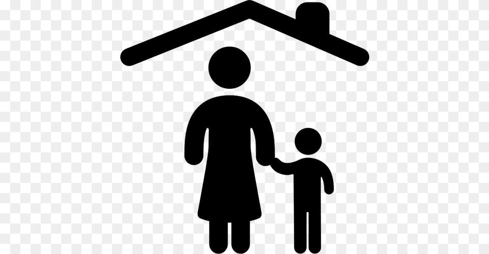 Clipart Mother And Child Holding Hands, Gray Free Transparent Png