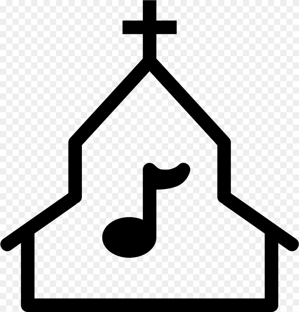 Clipart Music In Church, Gray Free Png