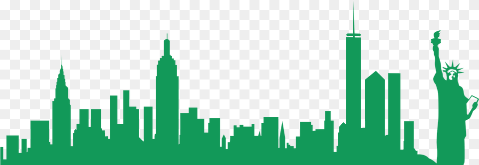 Clipart Naissance Gratuit New York Skyline Silhouette, Green, City, Person Png Image