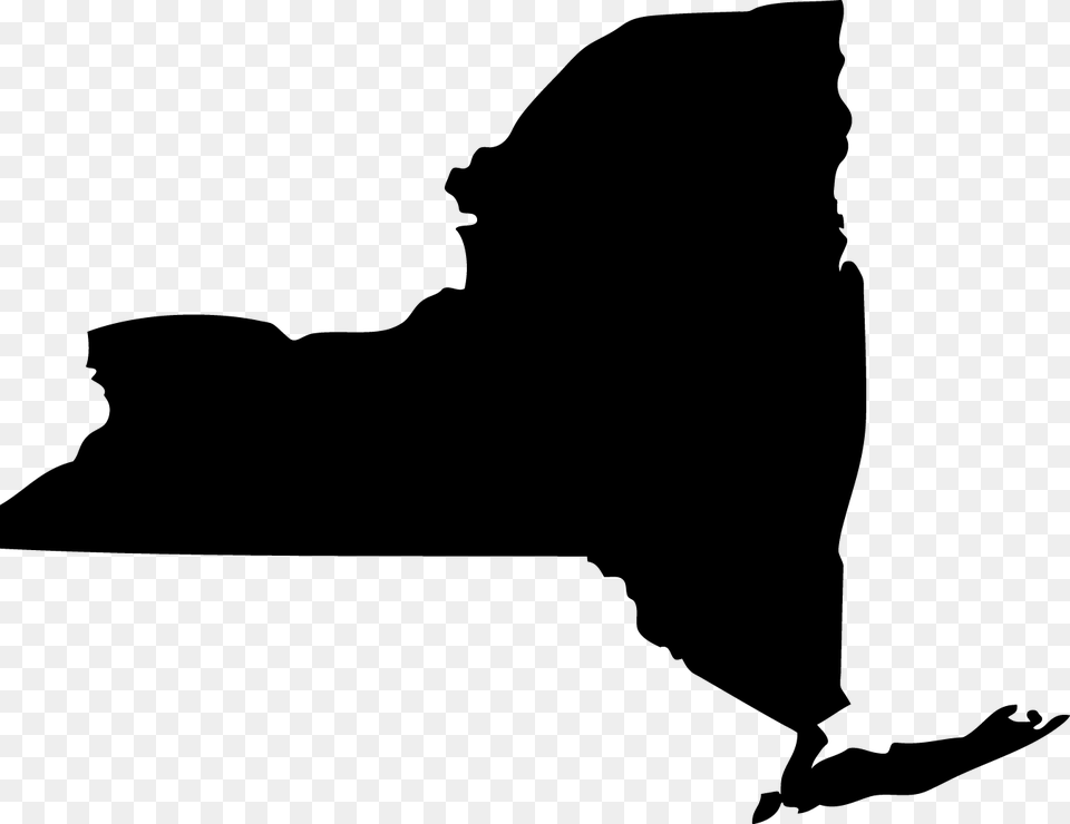 Clipart New York State Map, Gray Free Transparent Png