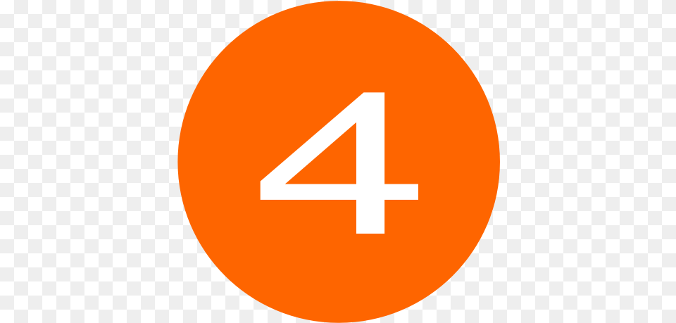 Clipart Numbers Orange Circle Number 4 Orange, Symbol, Sign, Text, Disk Free Png Download