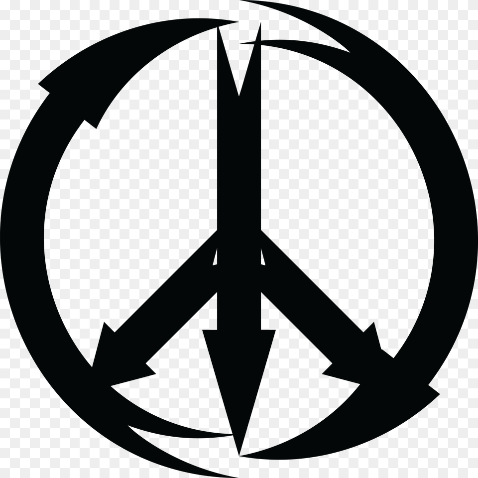 Clipart Of A Black And White Arrow Peace Symbol Peace Sign Png Image