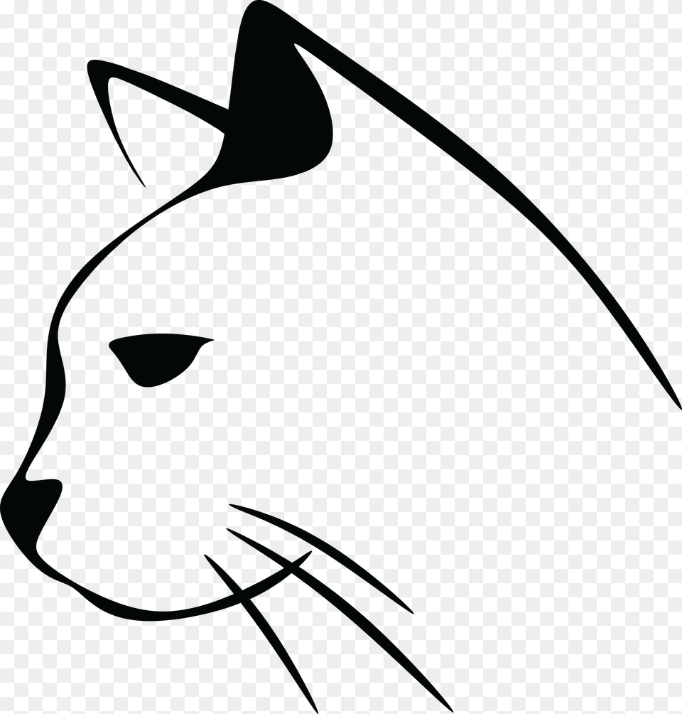 Clipart Of A Black And White Cat Head Cat Head Clip Art, Animal, Clothing, Hat, Mammal Png