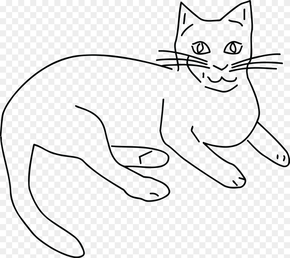 Clipart Of A Black And White Cat Mammals Black And White Clipart Cat, Animal, Mammal, Pet Png