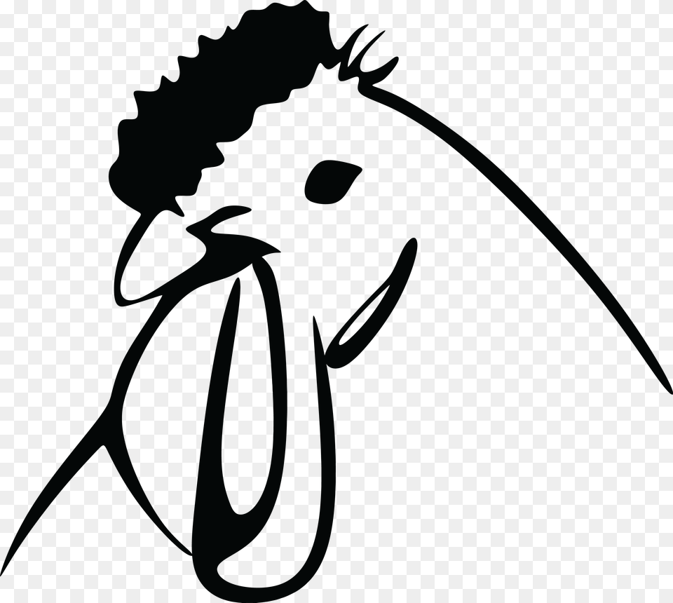 Clipart Of A Black And White Chicken Head, Animal, Bee, Insect, Invertebrate Free Png Download