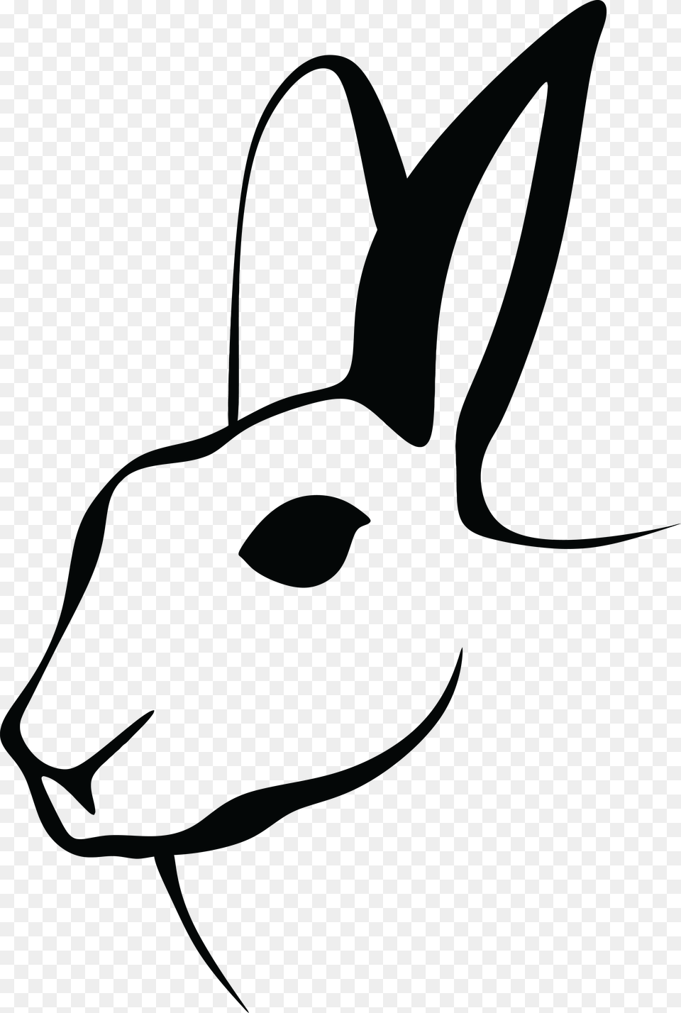 Clipart Of A Black And White Rabbit Head, Animal, Mammal Free Transparent Png
