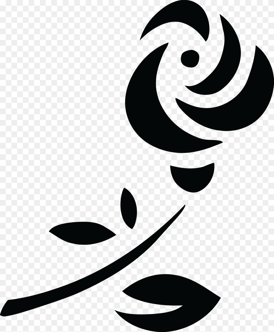 Clipart Of A Black And White Rose, Art, Floral Design, Graphics, Pattern Png