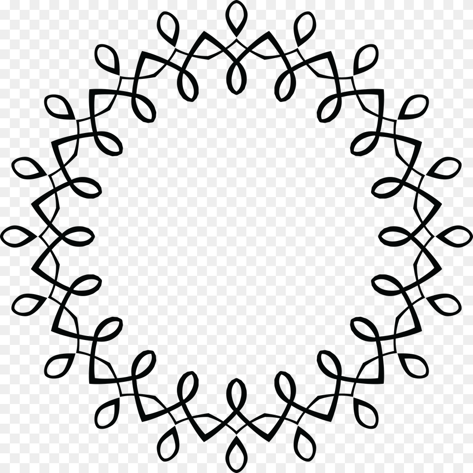 Clipart Of A Black And White Round Invitation Border, Blackboard, Pattern, Nature, Outdoors Png Image