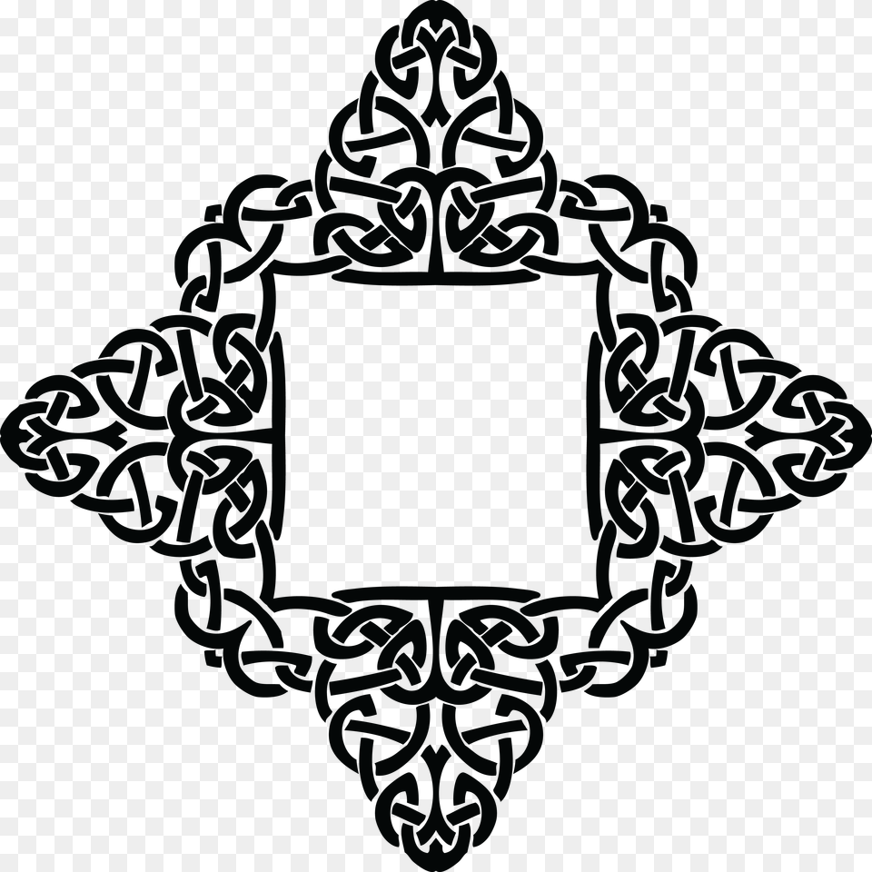 Clipart Of A Celtic Diamond Frame Border Design Clip Art, Cross, Symbol, Blackboard Free Png