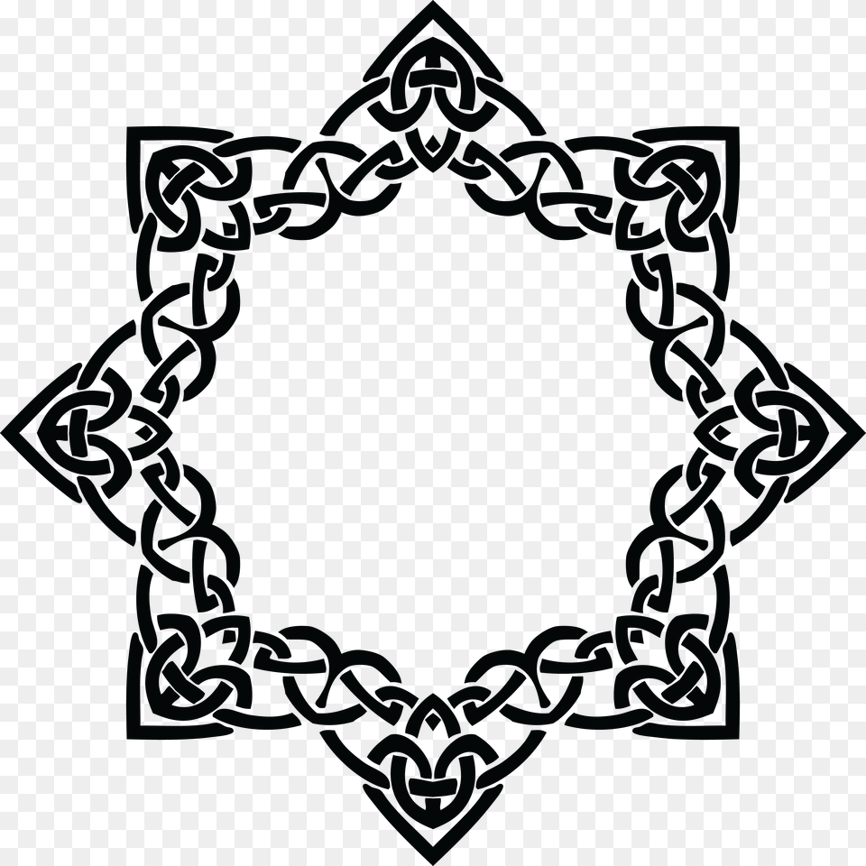 Clipart Of A Celtic Frame Border Design Element In Black, Accessories, Blackboard, Jewelry Free Png