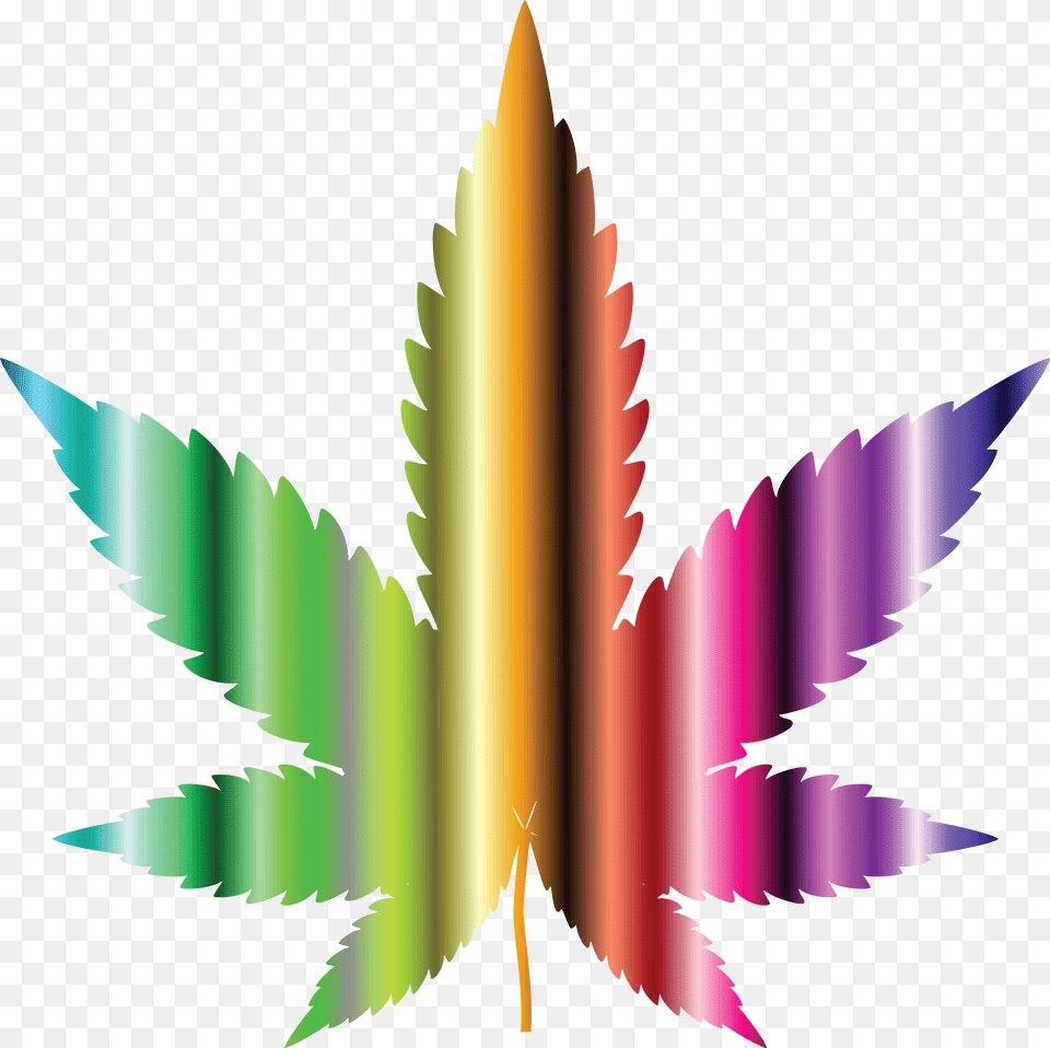 Clipart Of A Colorful Psychedelic Pot Leaf, Plant, Weed, Animal, Fish Free Transparent Png