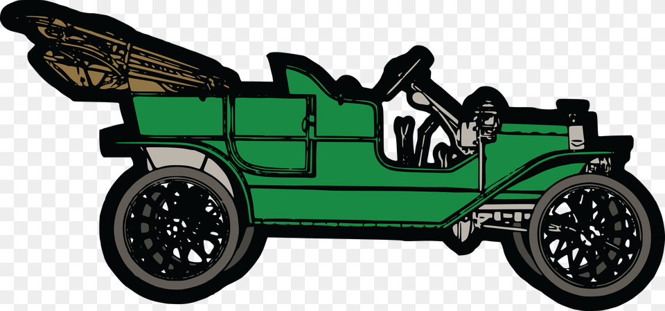Clipart Of A Convertible Green Vintage Car, Antique Car, Model T, Transportation, Vehicle Free Png Download