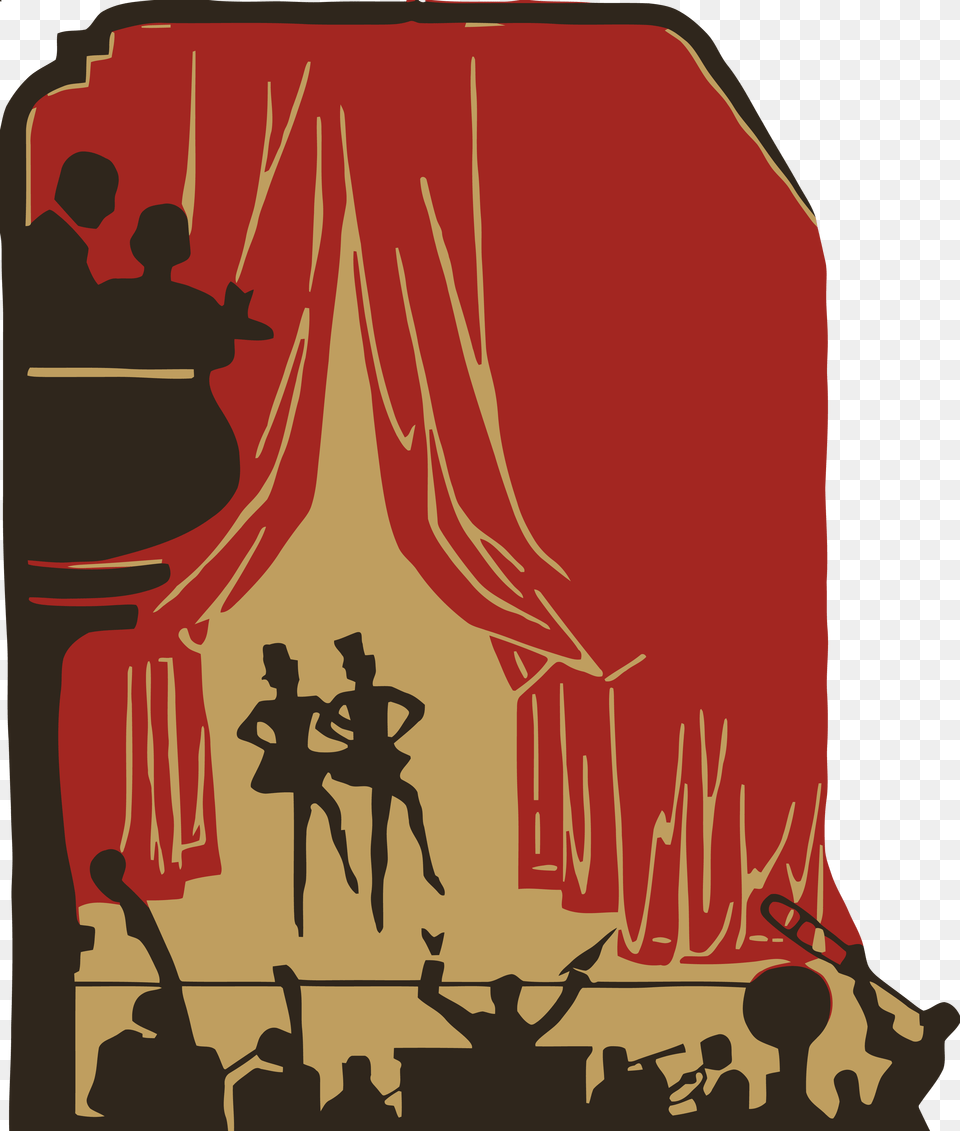 Clipart Of A Crowd Of Silhouetted People And A Theater Play Picture Clipart, Person, Concert, Stage, Man Free Transparent Png