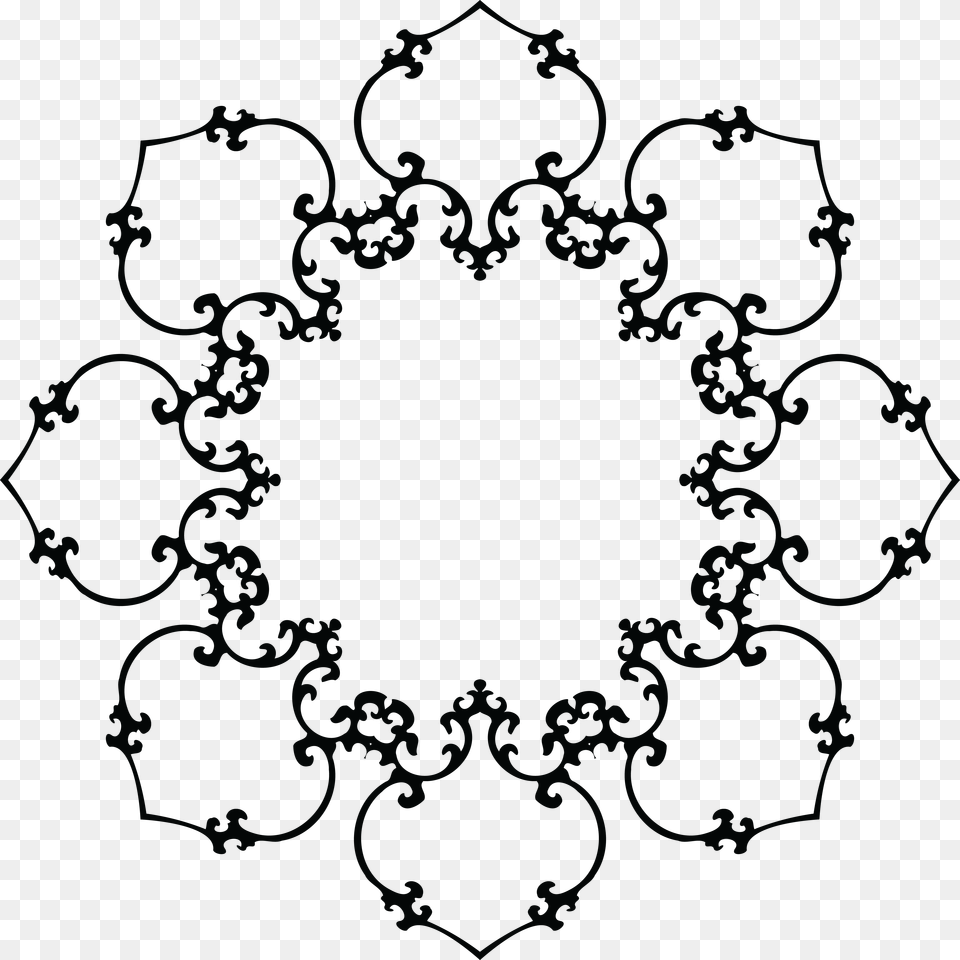 Clipart Of A Fancy Floral Frame Black And White, Pattern, Art, Floral Design, Graphics Free Png Download