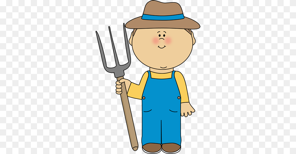 Clipart Of A Farmer Clip Art Images, Cutlery, Fork, Baby, Person Png