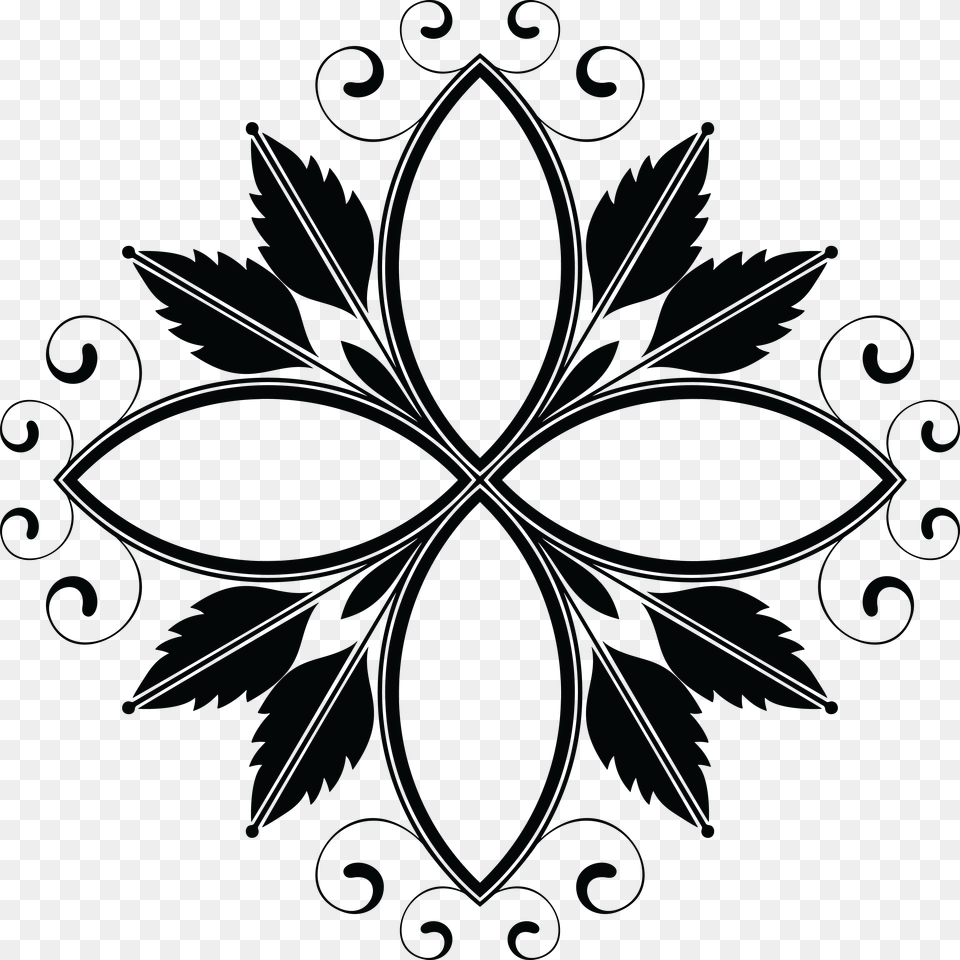 Clipart Of A Floral Design Element Vector Graphics, Cross, Symbol, Pattern Free Transparent Png