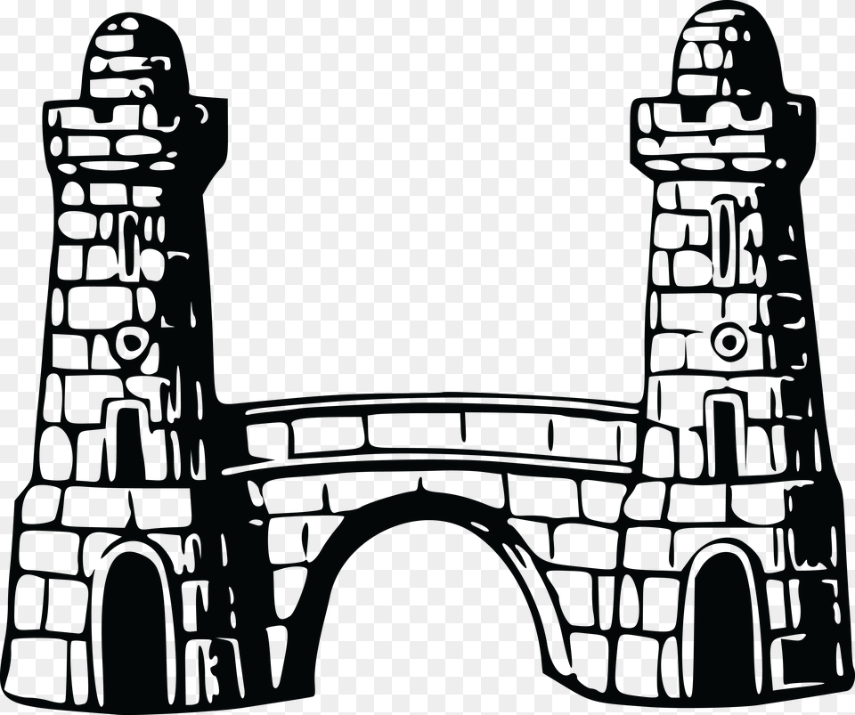 Clipart Of A Fortress Bridge, Arch, Architecture, Art, Drawing Png