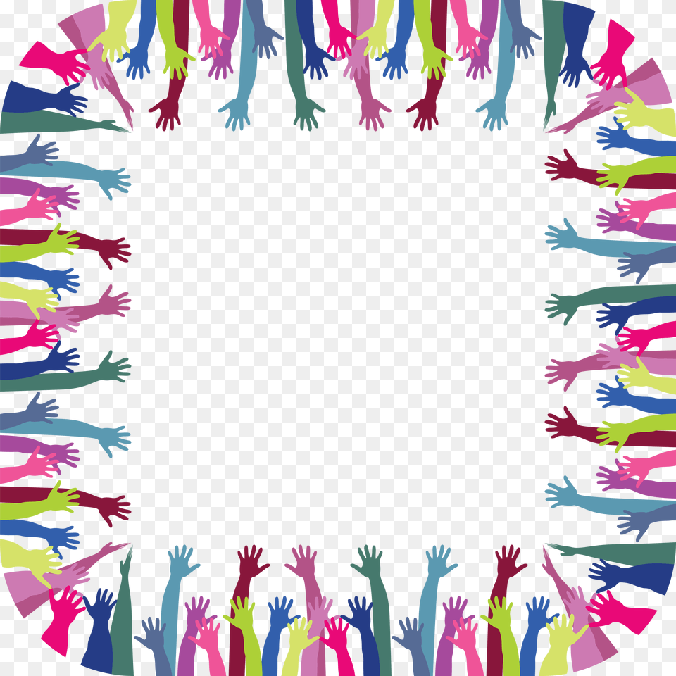 Clipart Of A Frame Of Hands, Art, Purple, Person, Collage Free Png Download