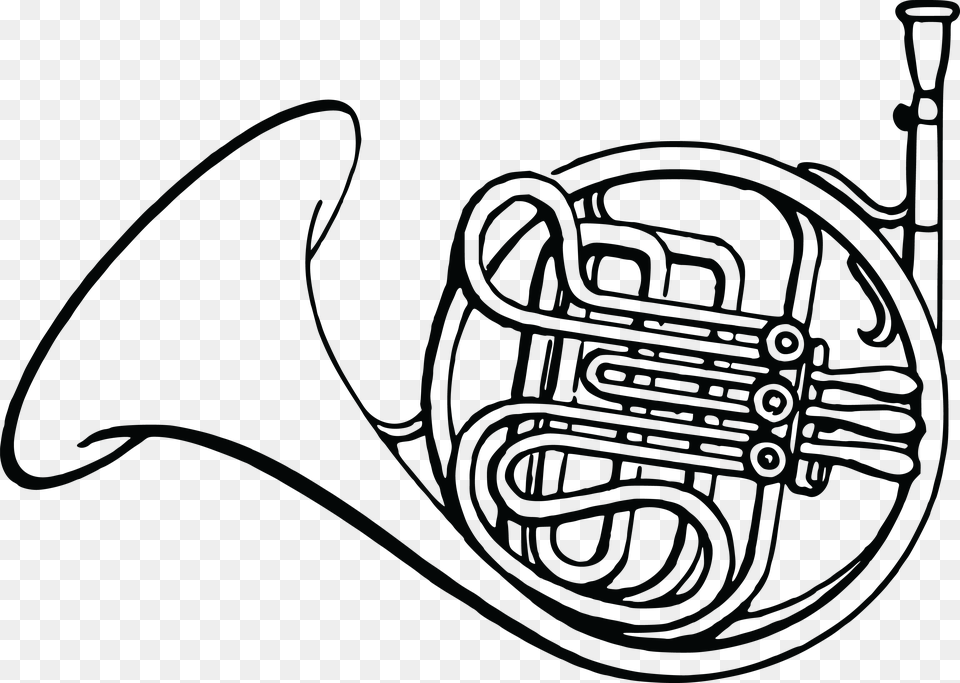 Clipart Of A French Horn, Brass Section, Musical Instrument, French Horn Png Image