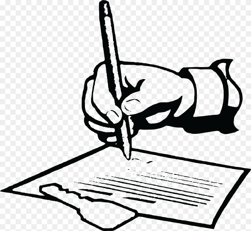 Clipart Of A Hand Signing A Lease, Computer, Electronics, Laptop, Pc Free Png Download