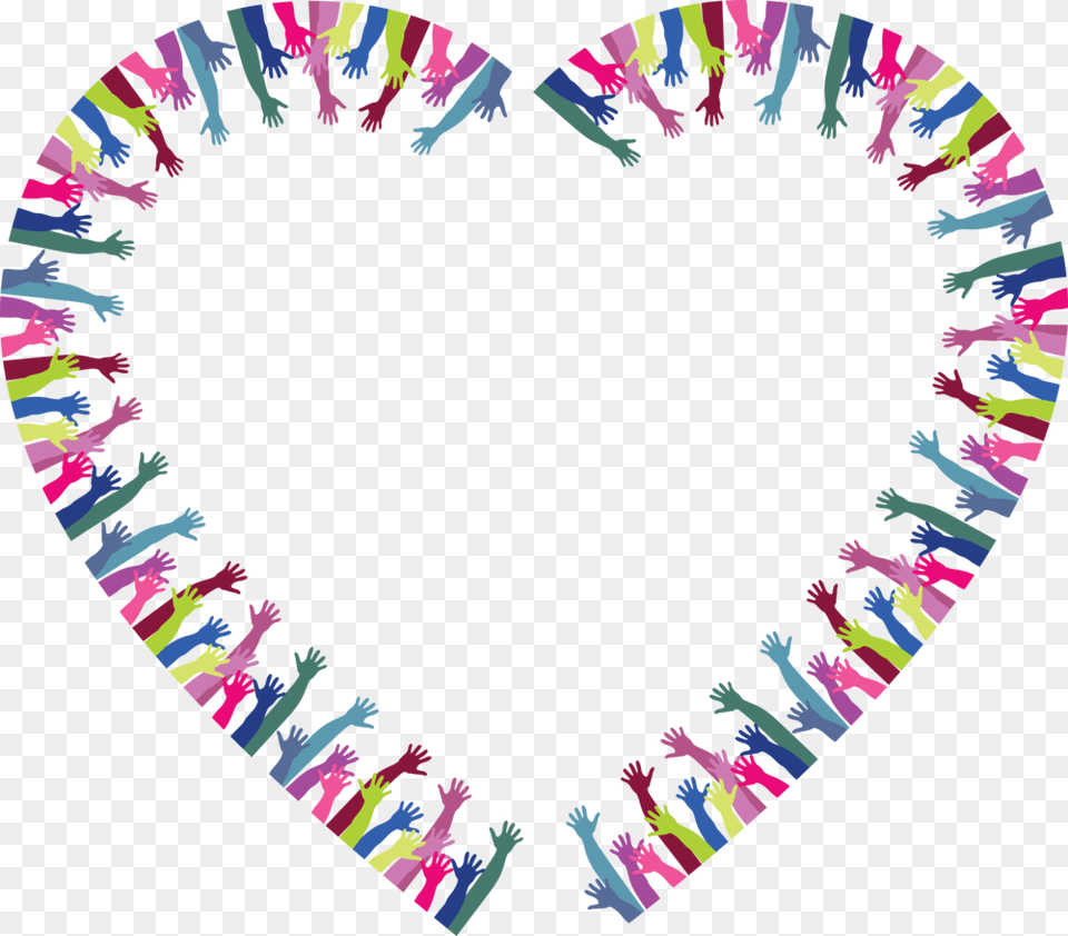 Clipart Of A Heart Frame Of Hands Hands Heart Frame, Confetti, Paper, Person Png Image