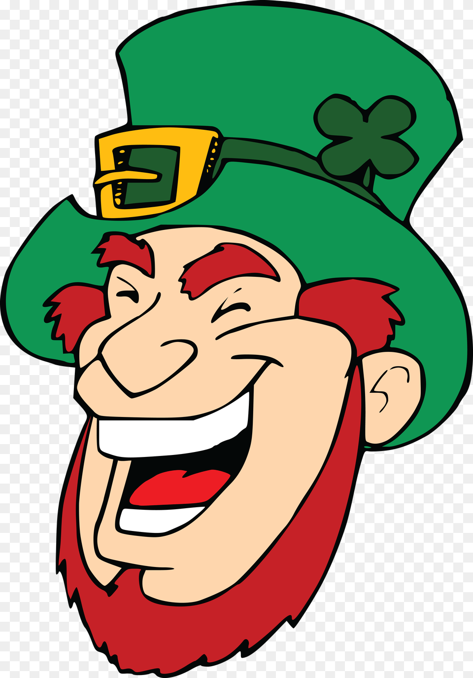 Clipart Of A Laughing Leprechaun Face Leprechaun Laughing, Cartoon, Baby, Person, Head Png Image