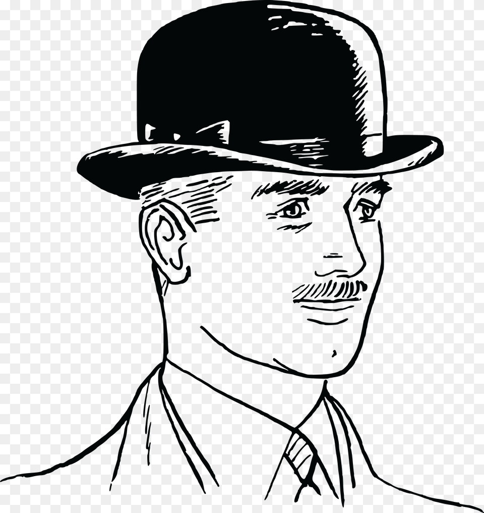 Clipart Of A Man Melonik Rysunek, Clothing, Hat, Sun Hat, Cowboy Hat Free Png